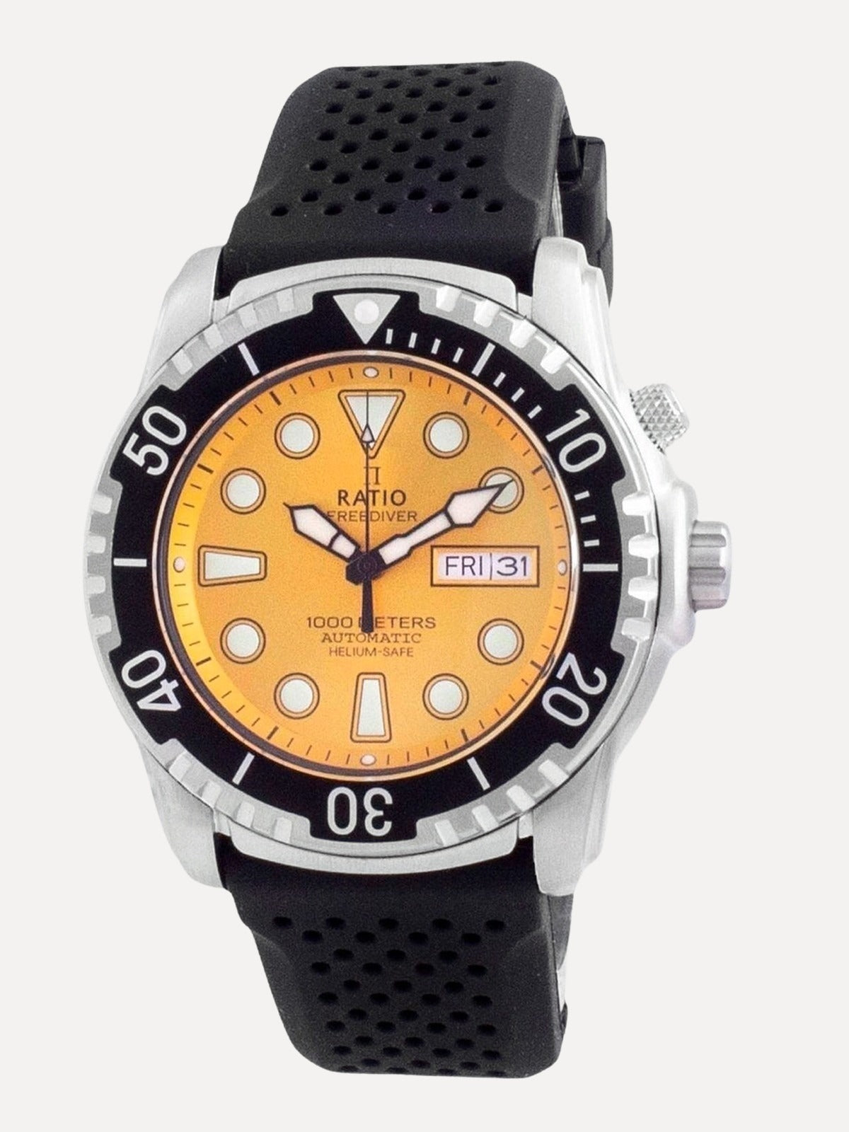 Ratio 2nd Generation Free Diver Helium-Safe Automatic 1068HA90-34VA-YLW-V02 1000M Men's Watch