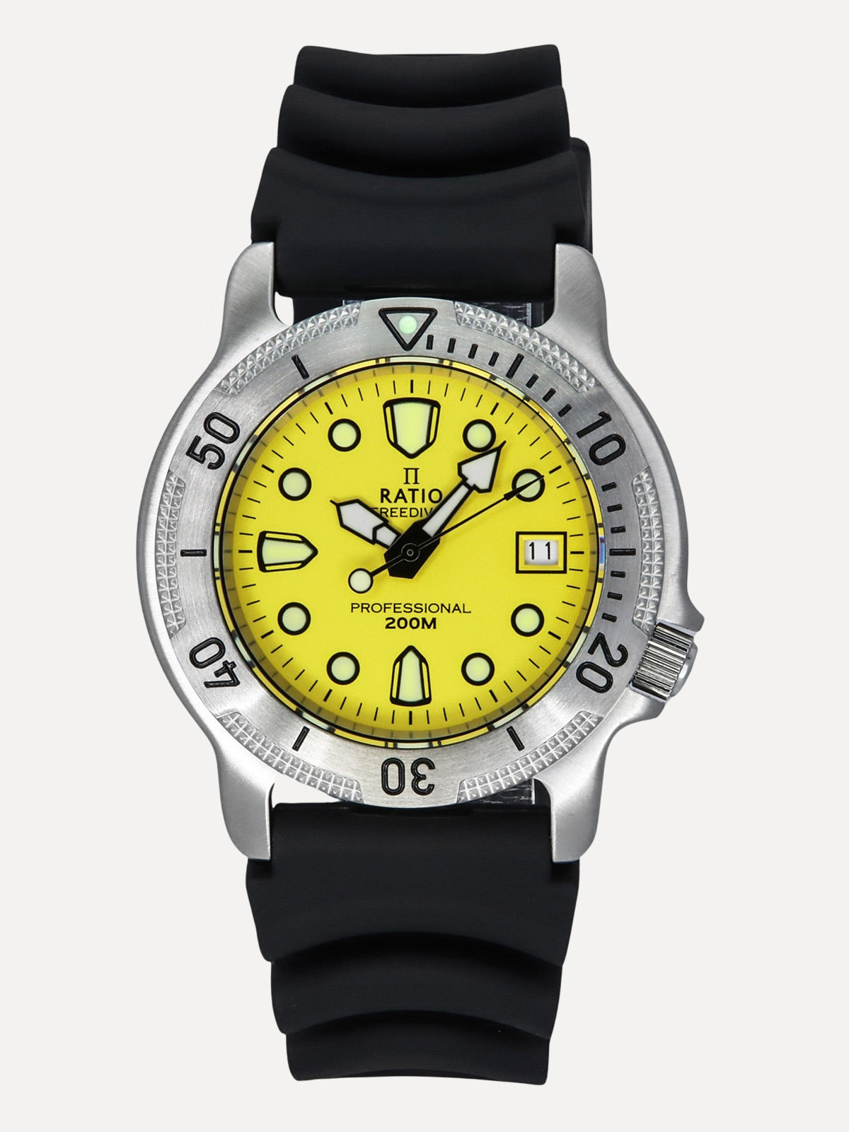 Ratio FreeDiver Professional Sapphire Yellow Dial Quartz 22AD202-YLW 200M Men’s Watch