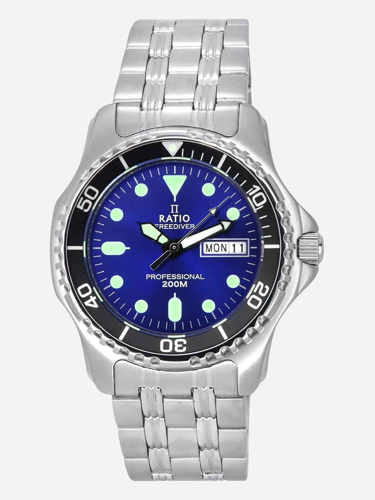 Ratio FreeDiver Professional Sapphire Sunray Blue Dial Quartz 36JL140-BLU 200M Men’s Watch