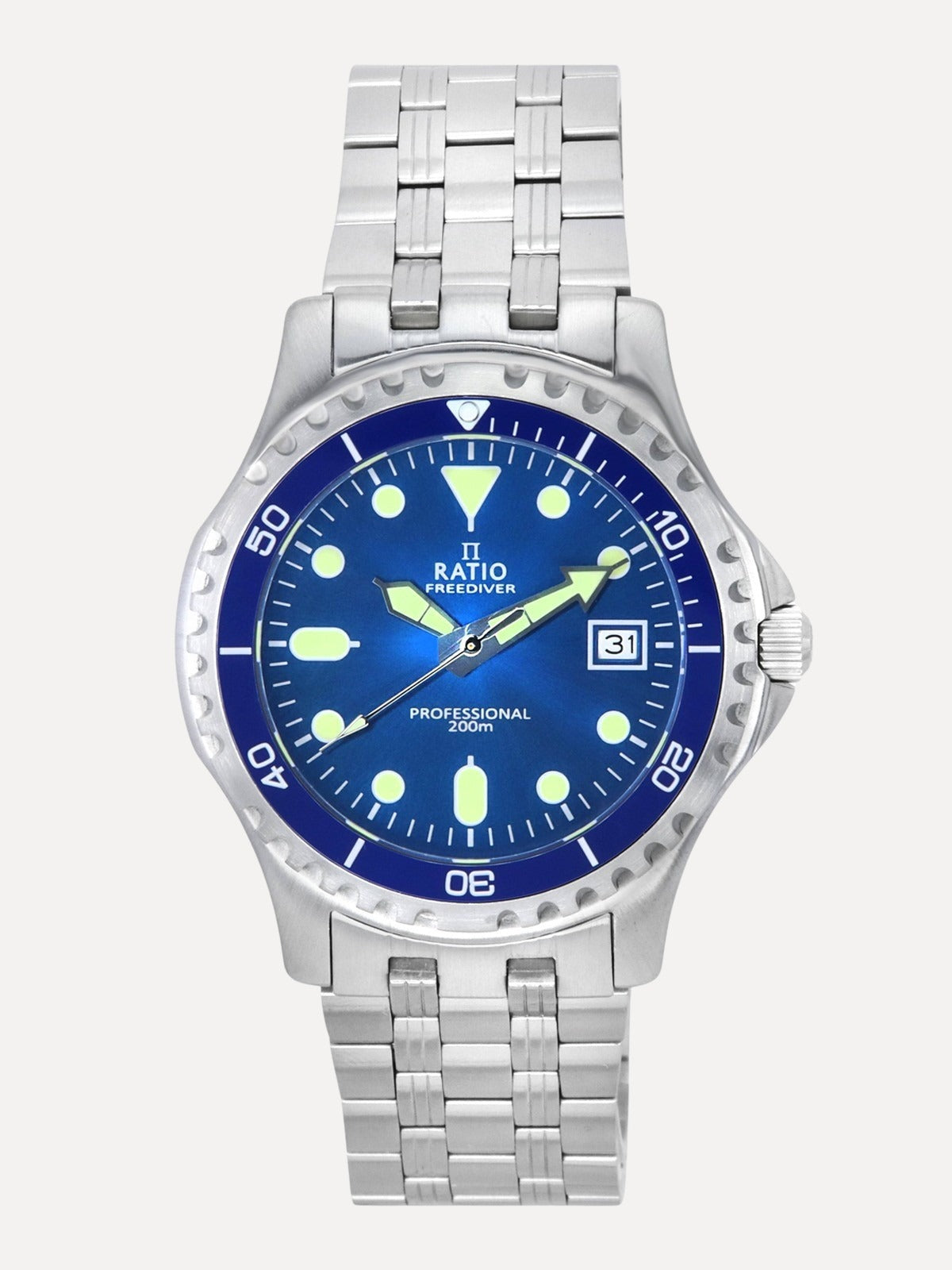 Ratio FreeDiver Professional Sapphire Blue Sunray Dial Quartz RTF007 200M Men's Watch