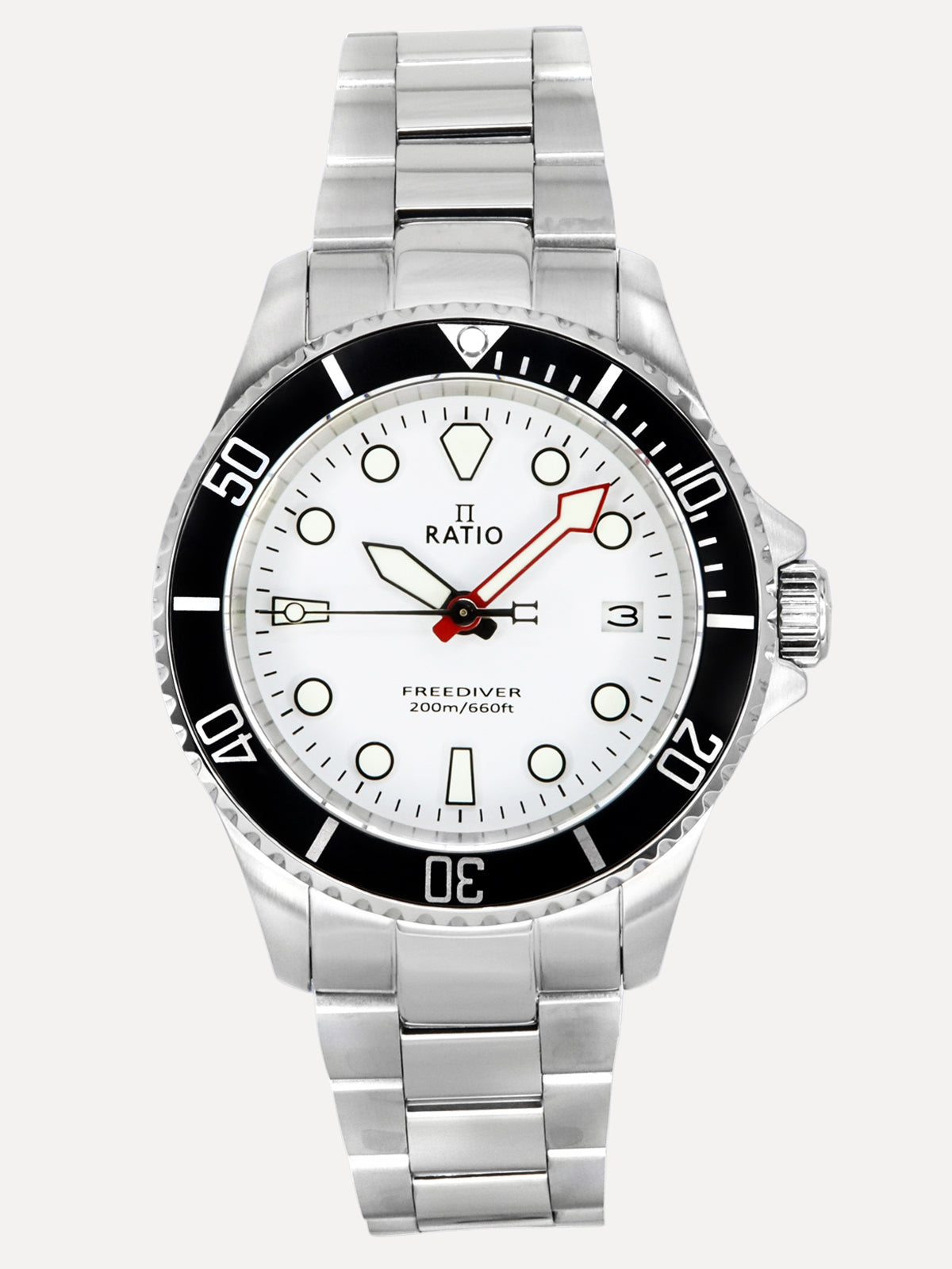 RATIO FreeDiver, orologio subacqueo professionale con vetro zaffiro al quarzo giapponese, orologio subacqueo resistente all'acqua fino a 200 m, Nero , Subacqueo RATIO FreeDiver, orologio subacqueo professionale con vetro zaffiro al quarzo giapponese, orologio subacqueo resistente all'acqua fino a 200 m, Nero , Subacqueo
