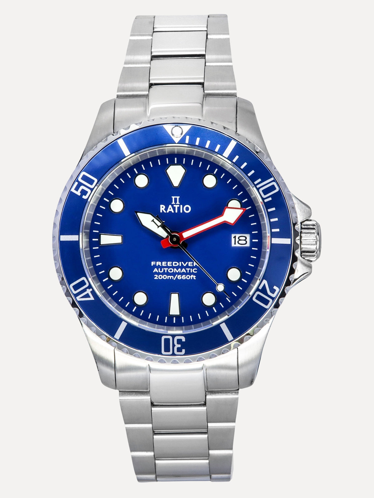 Ratio FreeDiver Orologio Subacqueo Professionale in Cristallo Zaffiro, Movimento Automatico Miyota, Resistente all'Acqua fino a 500 m Ratio FreeDiver Orologio Subacqueo Professionale in Cristallo Zaffiro, Movimento Automatico Miyota, Resistente all'Acqua fino a 500 m