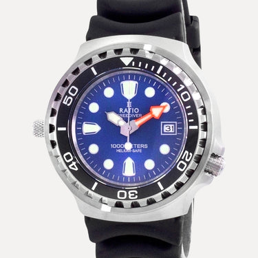 Ratio 2nd Generation Free Diver Helium-Safe Quartz 1038EF102V-BLU-V02 1000M Mens Watch - Ratiowatches