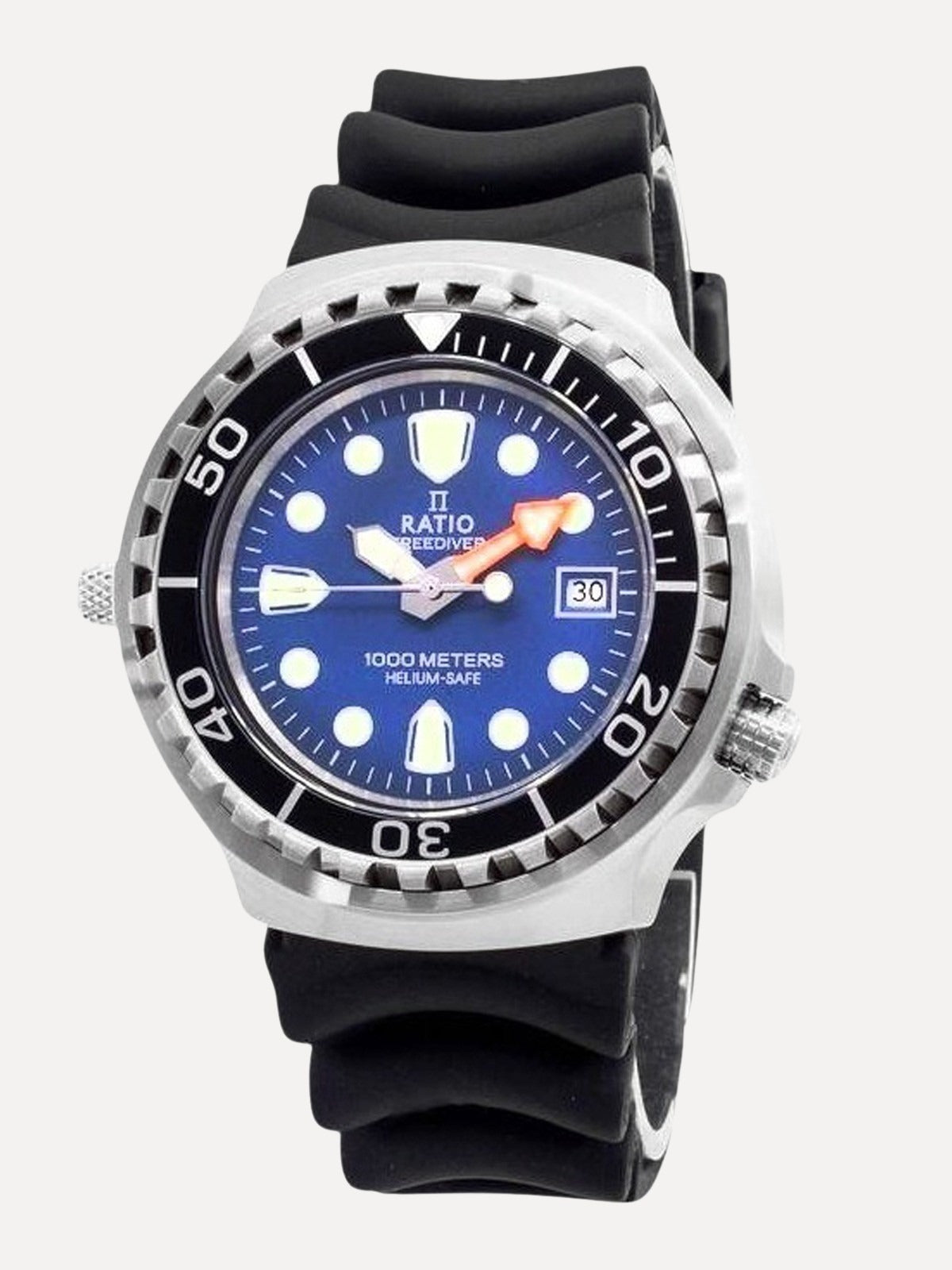 Ratio FreeDiver Helium Safe 1000M Sapphire Quartz 1038EF102V-BLU Men's Watch