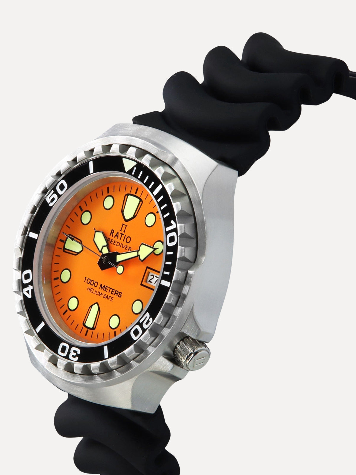 RATIO FreeDiver Versie 02 Helium Safe 1000M Sapphire Automatische Zwarte Wijzerplaat 1068HA90 34VA BLK V02 Heren Horloge, Zwart, Duiker RATIO FreeDiver Versie 02 Helium Safe 1000M Sapphire Automatische Zwarte Wijzerplaat 1068HA90 34VA BLK V02 Heren Horloge, Zwart, Duiker