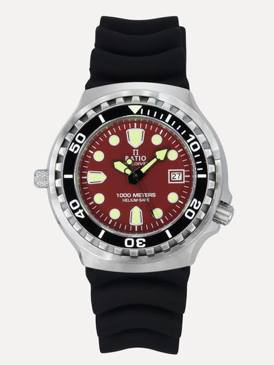 Ratio FreeDiver Version 02 Helium Safe 1000M Sapphire Quartz Red Dial 1038EF102V-RED-V02 Men's Watch - Ratiowatches