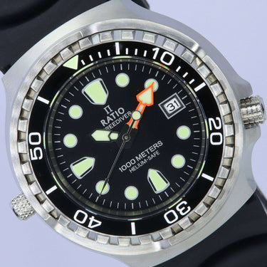 Ratio FreeDiver Helium Safe 1000M Sapphire Quartz 1038EF102V Men's Watch - Ratiowatches