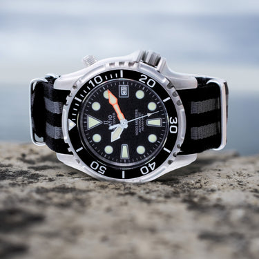 Ratio Free Diver Helium Safe Nylon Automatic Diver's 1066KE20-33VA-BLK-var-NATO1 1000M Men's Watch - Ratiowatches