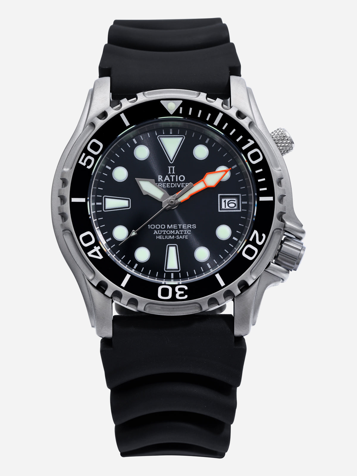 Ratio FreeDiver Helium Safe 1000M Stainless Steel Automatic 1066KE20-33VA-BLK Mens Watch