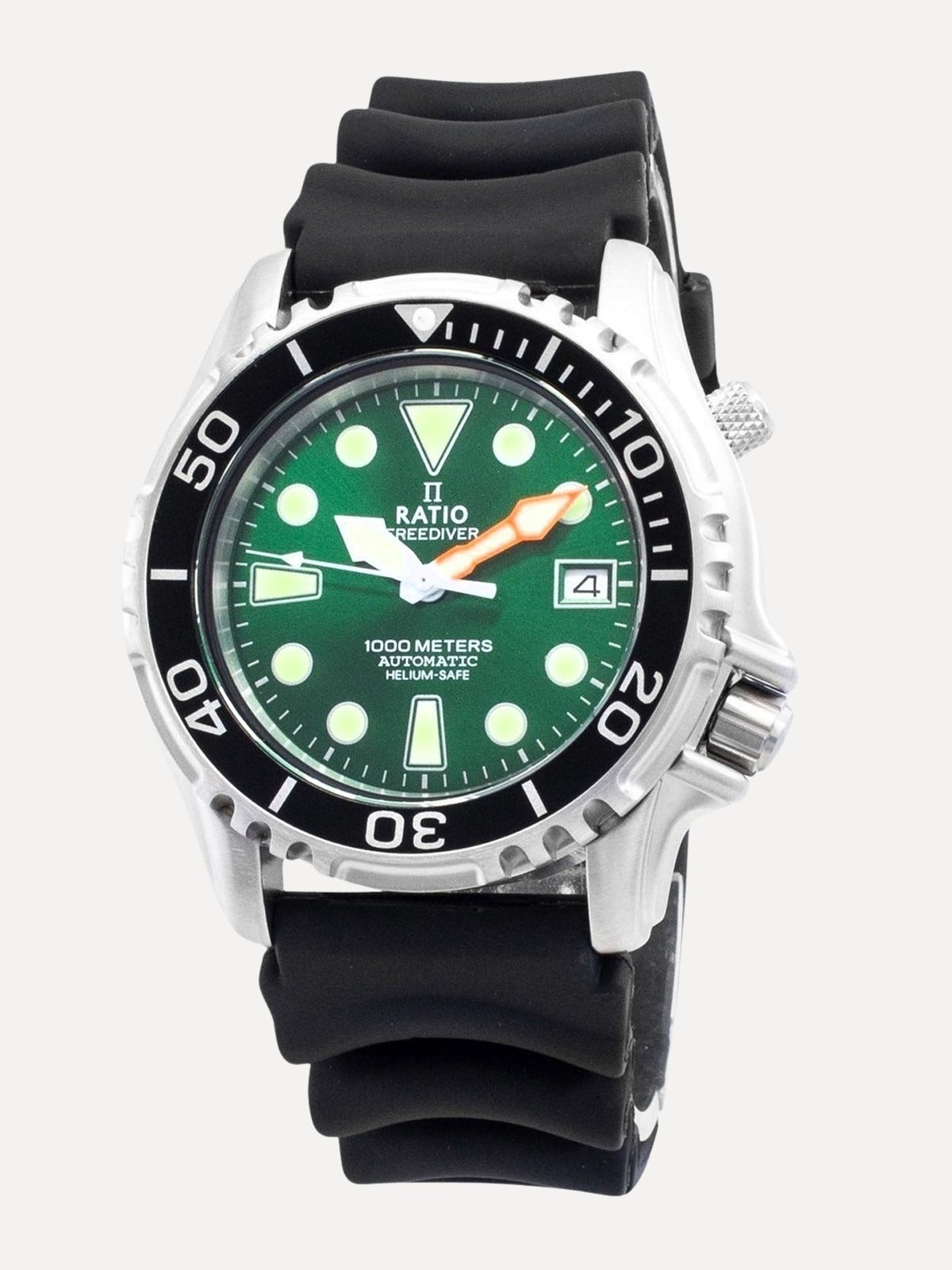 Ratio FreeDiver Helium Safe 1000M Stainless Steel Automatic 1066KE20-33VA-GRN Men's Watch - Ratiowatches