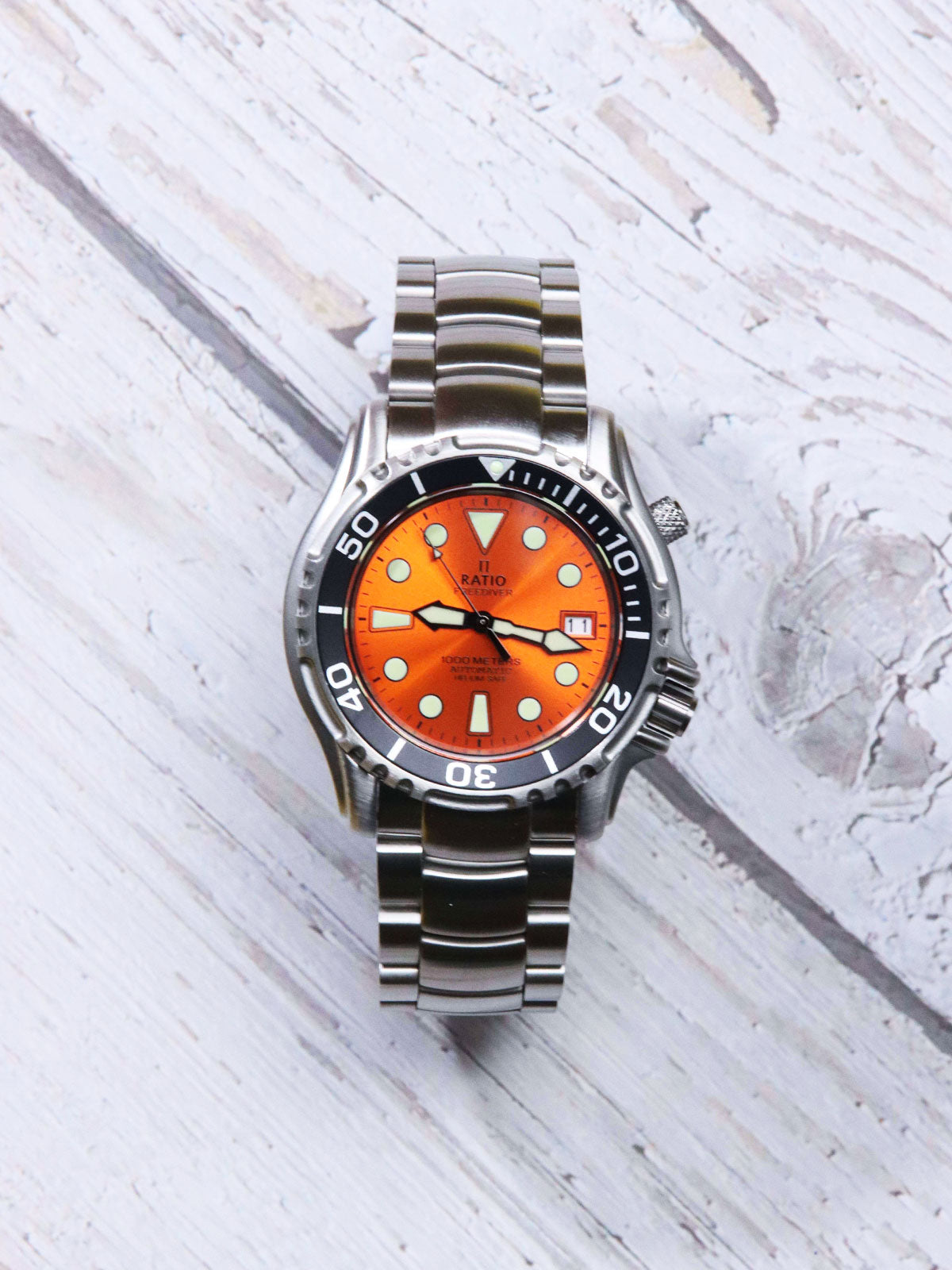 Ratio FreeDiver Helium Safe 1000M Orange Dial Stainless Steel Automatic 1066KE26-33VA-ORG Men's Watch