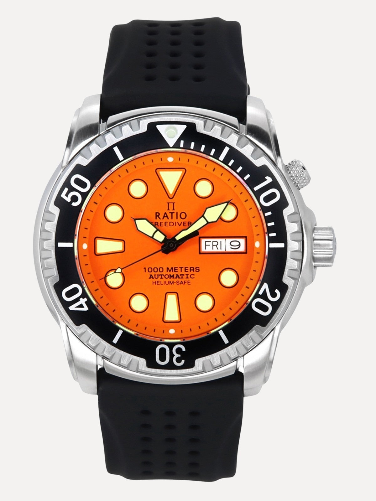 RATIO FreeDiver Helium-Safe Duikhorloge Saffierkristal Automatisch 1000M Waterbestendig voor Mannen, Wit - Nieuw ontwerp, Casual RATIO FreeDiver Helium-Safe Duikhorloge Saffierkristal Automatisch 1000M Waterbestendig voor Mannen, Wit - Nieuw ontwerp, Casual