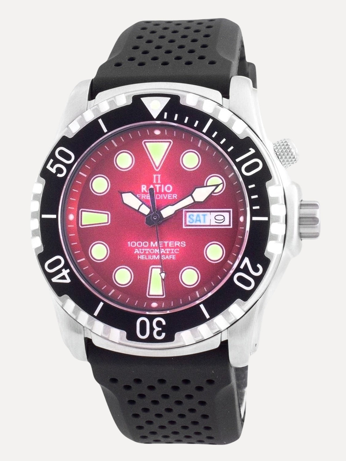 Ratio FreeDiver Helium-Safe 1000M Sapphire Automatic 1068HA90-34VA-RED Mens Watch