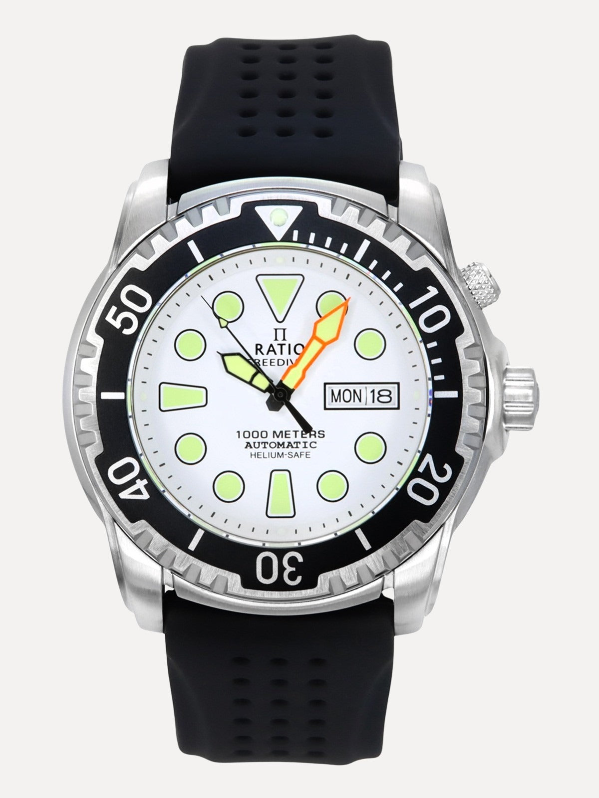 Ratio FreeDiver Version 02 Helium Safe 1000M Sapphire Automatic White Dial 1068HA90-34VA-WHT-V02 Men's Watch - Ratiowatches