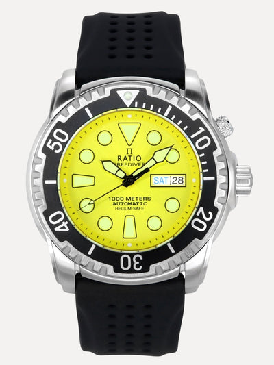 Ratio FreeDiver Helium-Safe 1000M Sapphire Automatic 1068HA90-34VA-YLW Men's Watch