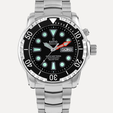 Ratio FreeDiver Helium-Safe 1000M Sapphire Automatic 1068HA96-34VA-BLK Mens Watch - Ratiowatches
