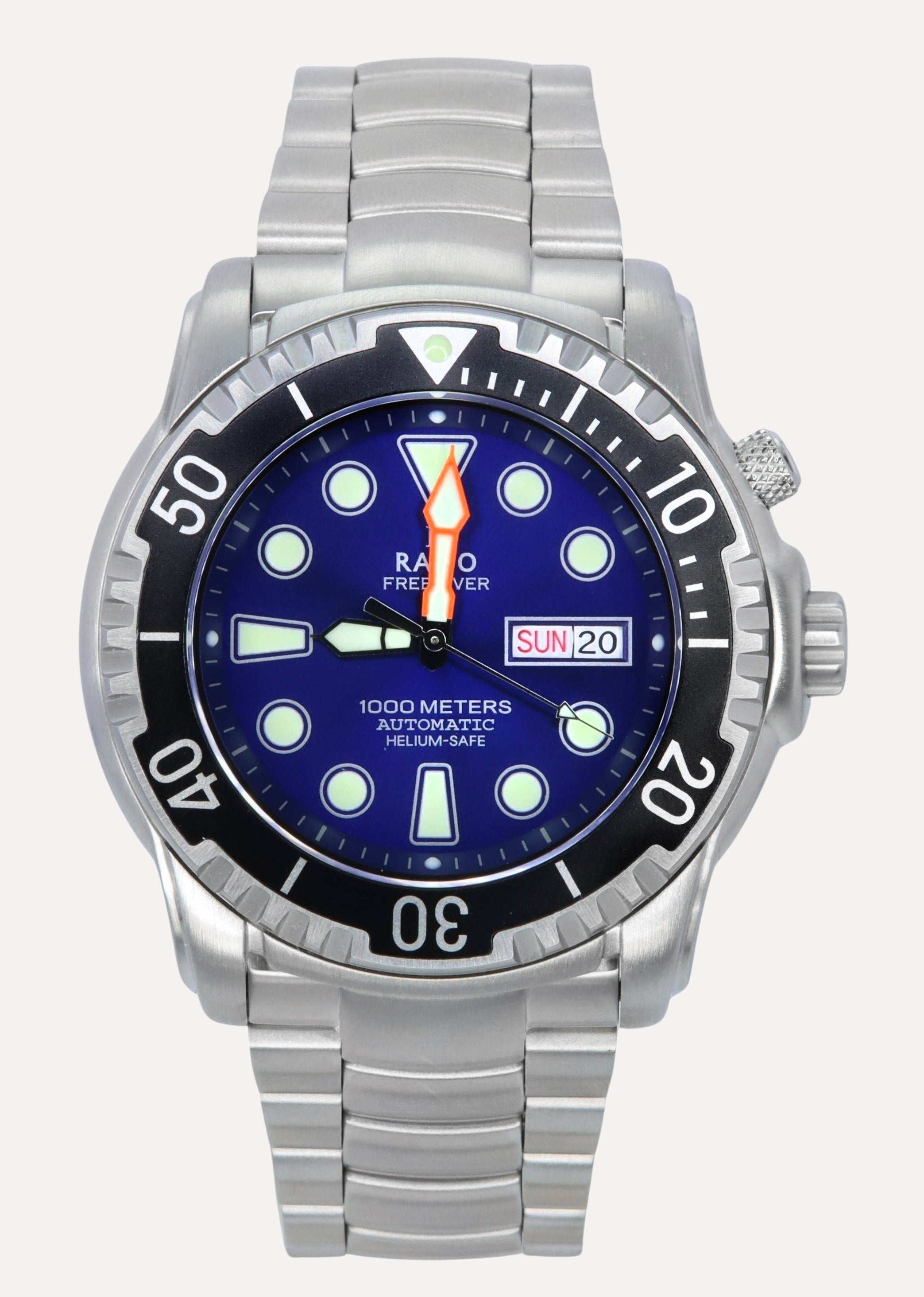 Ratio FreeDiver Helium-Safe 1000M Sapphire Automatic 1068HA96-34VA-BLU Mens Watch