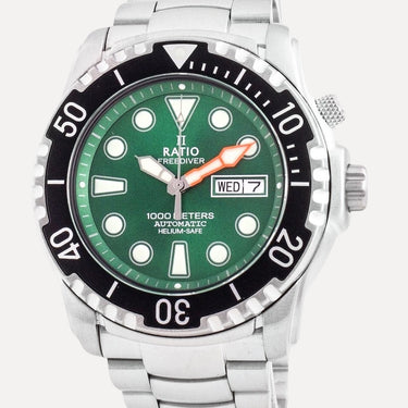 Ratio FreeDiver Helium-Safe 1000M Sapphire Automatic 1068HA96-34VA-GRN Mens Watch - Ratiowatches