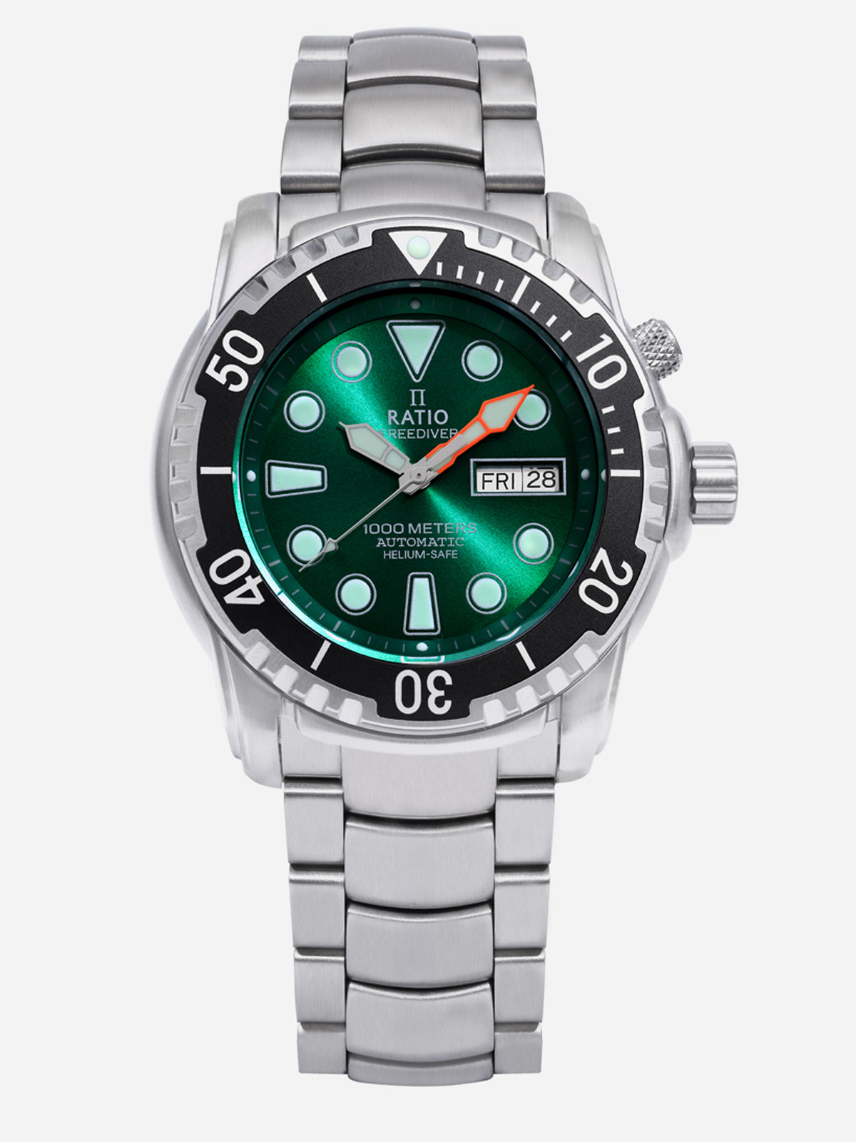 Ratio FreeDiver Helium-Safe 1000M Sapphire Automatic 1068HA96-34VA-GRN Mens Watch