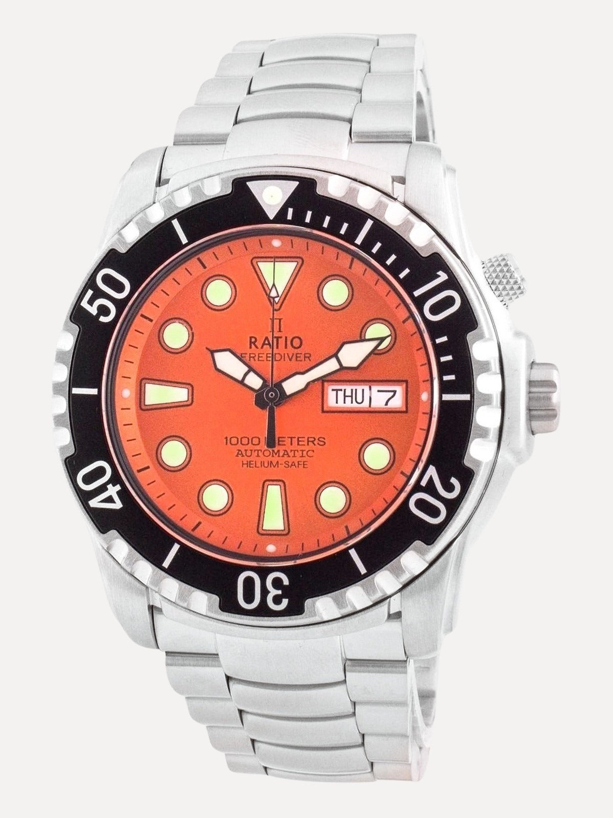 Ratio FreeDiver Helium-Safe 1000M Sapphire Automatic 1068HA96-34VA-ORG Mens Watch - Ratiowatches