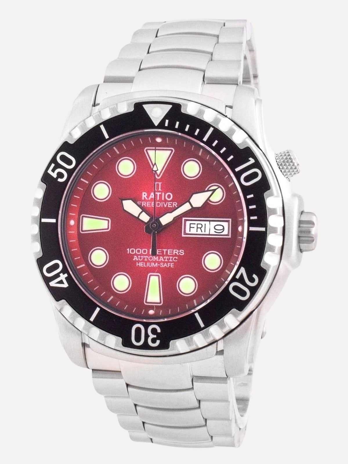 Ratio FreeDiver Helium-Safe 1000M Sapphire Automatic 1068HA96-34VA-RED Mens Watch