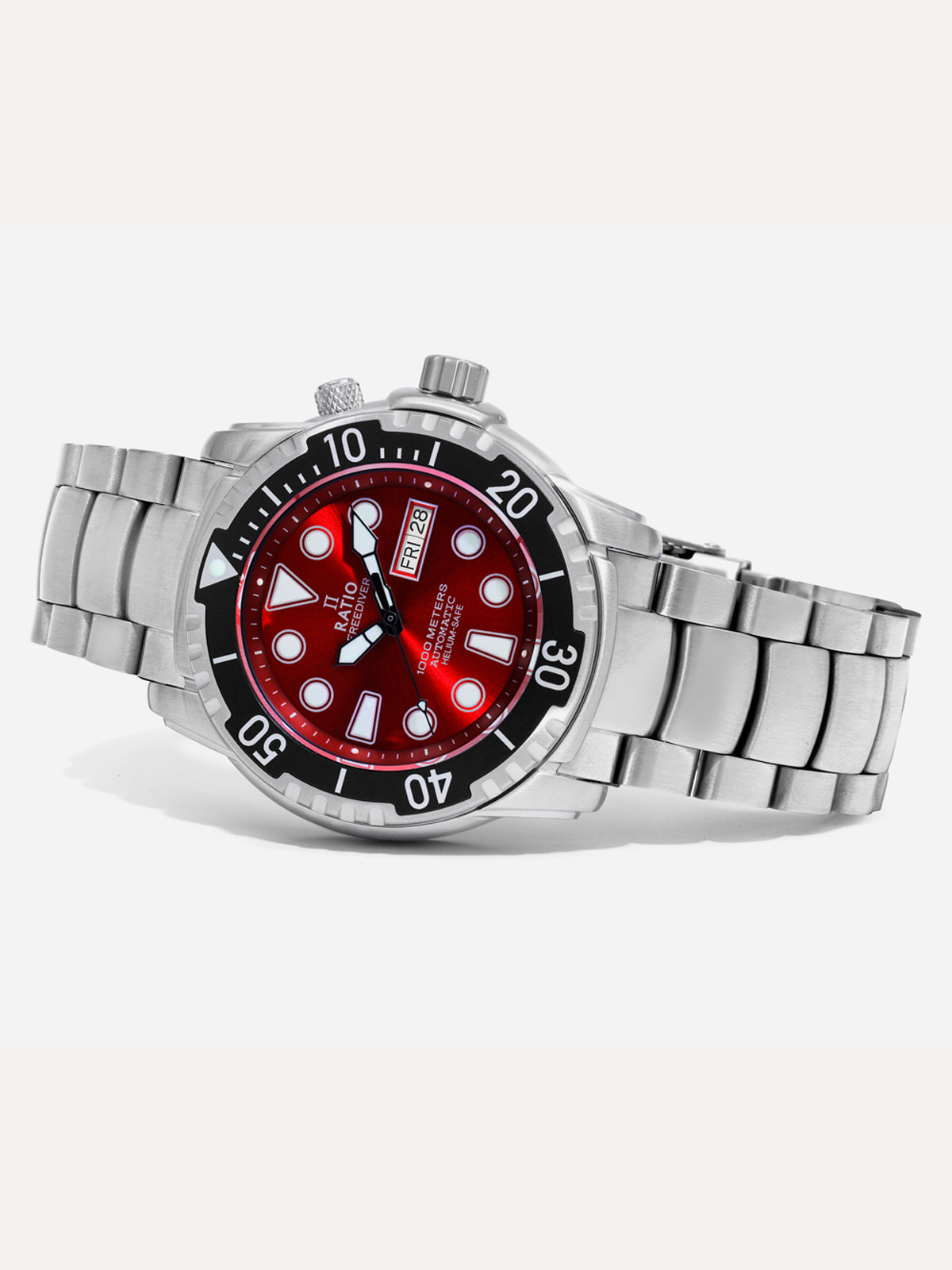 Ratio FreeDiver Helium-Safe 1000M Sapphire Automatic 1068HA96-34VA-RED Mens Watch