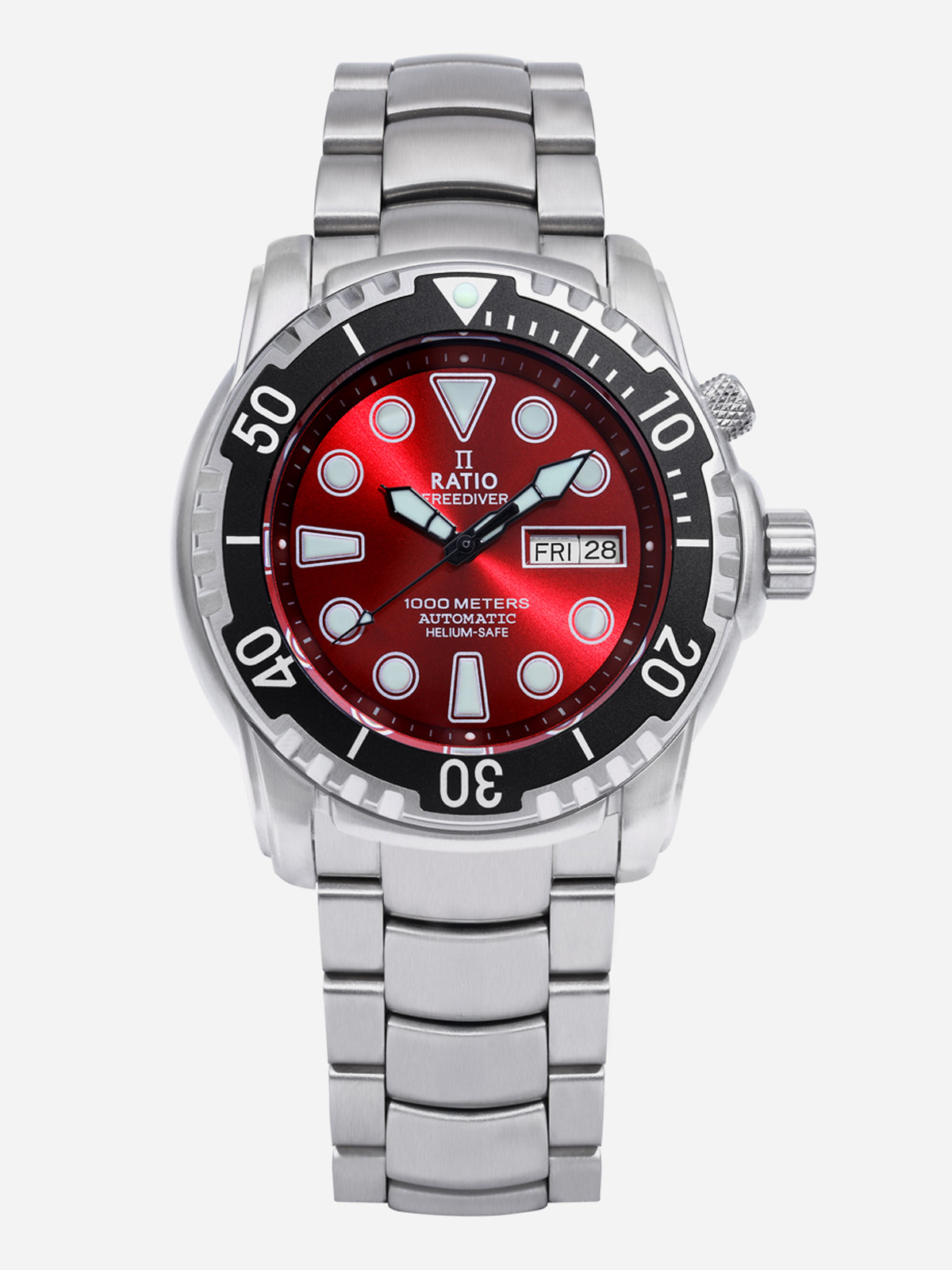 Ratio FreeDiver Helium-Safe 1000M Sapphire Automatic 1068HA96-34VA-RED Mens Watch