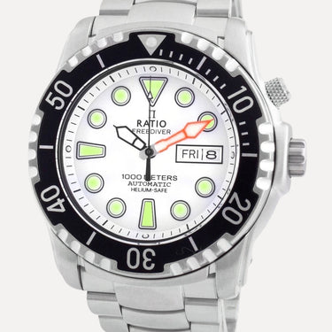 Ratio FreeDiver Helium-Safe 1000M Sapphire Automatic 1068HA96-34VA-WHT Mens Watch - Ratiowatches