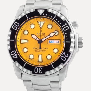 Ratio FreeDiver Helium-Safe 1000M Sapphire Automatic 1068HA96-34VA-YLW Men's Watch - Ratiowatches