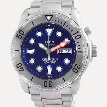 Ratio Free Diver Helium-Safe Automatic 1068MD96-34VA-BLU 1000M Mens Watch - Ratiowatches