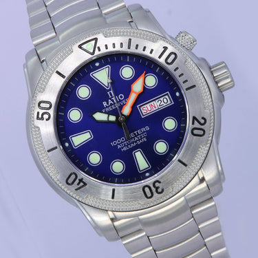 Ratio Free Diver Helium-Safe Automatic 1068MD96-34VA-BLU 1000M Mens Watch - Ratiowatches