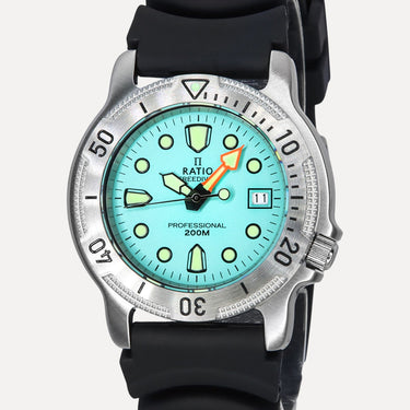 Ratio FreeDiver Professional Sapphire Ice Blue Dial Quartz 22AD202-IBLU 200M Men’s Watch - Ratiowatches