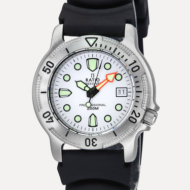 Ratio FreeDiver Professional Sapphire White Dial Quartz 22AD202-WHT 200M Men’s Watch - Ratiowatches