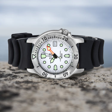 Ratio FreeDiver Professional Sapphire White Dial Quartz 22AD202-WHT 200M Men’s Watch - Ratiowatches