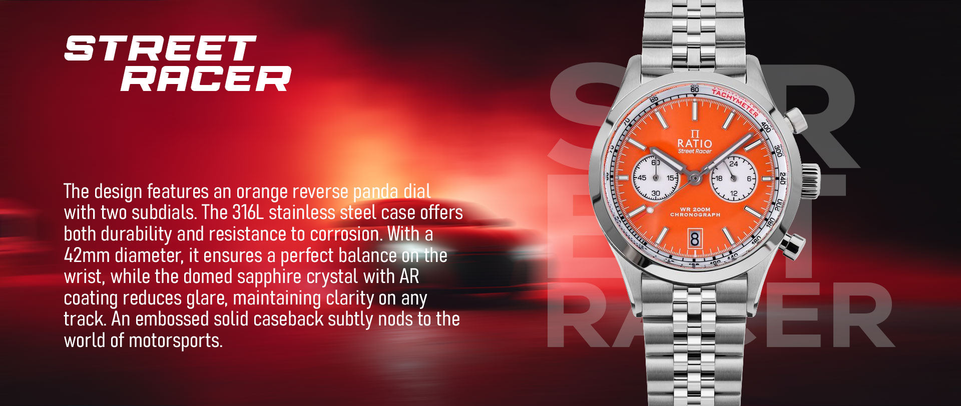 ˚✧₊⁎RAN⁎⁺˳✧༚ Ratio Street Racer Chronograph RTC016 200M Limited Edition Watch