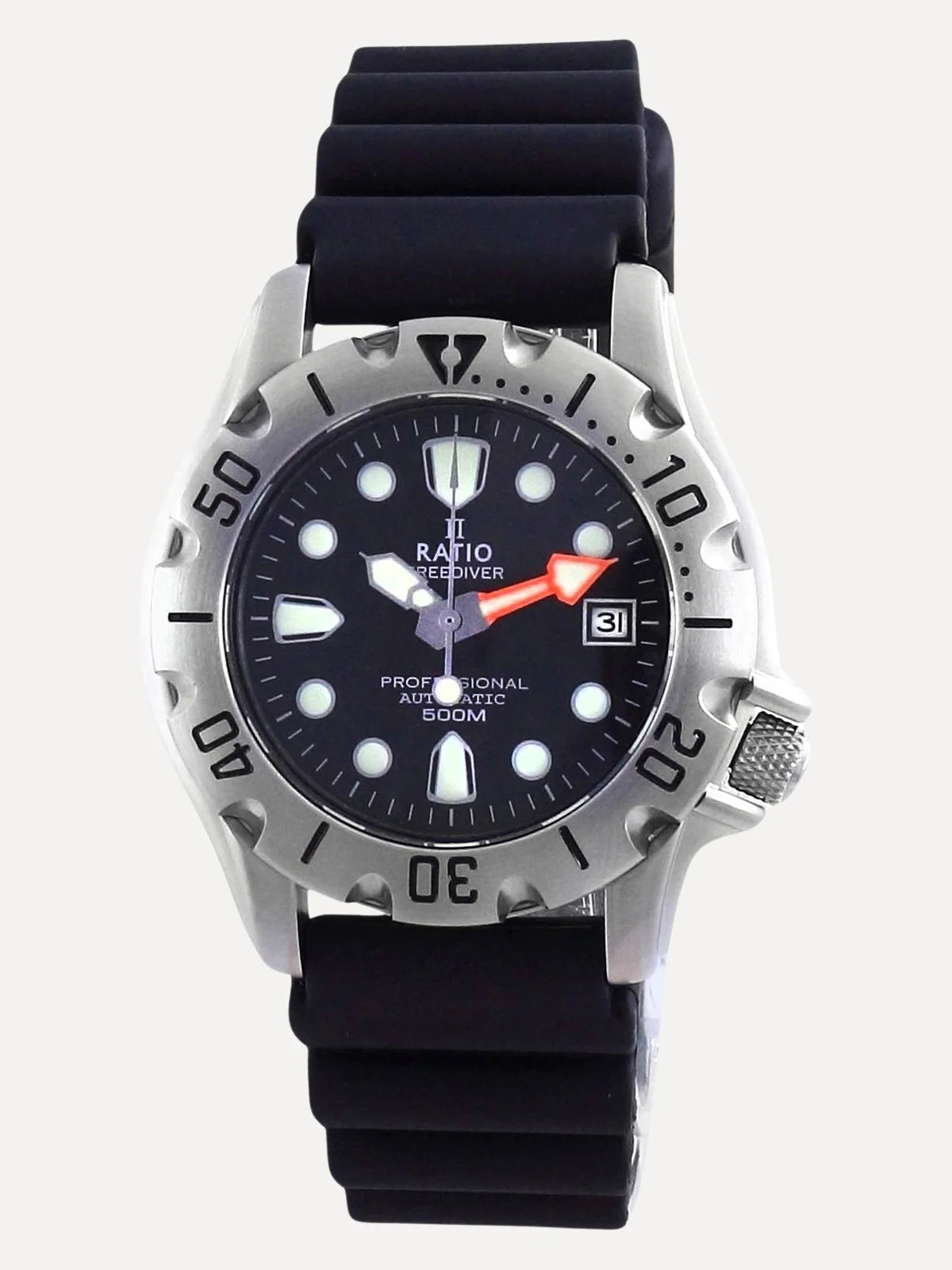 Ratio FreeDiver Professional 500M Sapphire Automatic 32BJ202A-BLK Mens Watch - Ratiowatches
