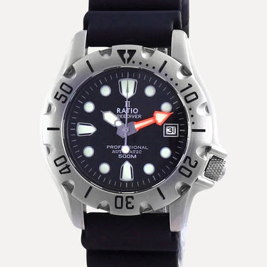 Ratio FreeDiver Professional 500M Sapphire Automatic 32BJ202A-BLK Mens Watch - Ratiowatches