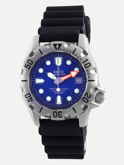 Ratio FreeDiver Professional 500M Sapphire Automatic 32BJ202A-BLU Mens Watch - Ratiowatches