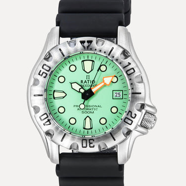 Ratio FreeDiver Professional 500M Sapphire Mint Green Dial Automatic 32BJ202A-MGRN Men's Watch - Ratiowatches
