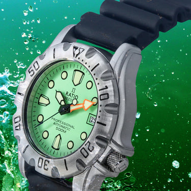Ratio FreeDiver Professional 500M Sapphire Mint Green Dial Automatic 32BJ202A-MGRN Men's Watch - Ratiowatches