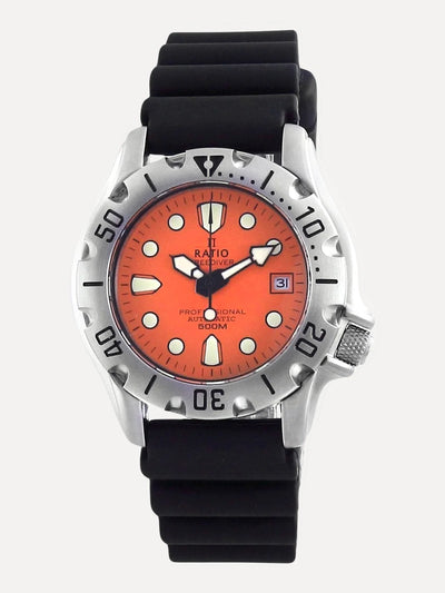 Ratio FreeDiver Professional 500M Sapphire Automatic 32BJ202A-ORG Mens Watch - Ratiowatches