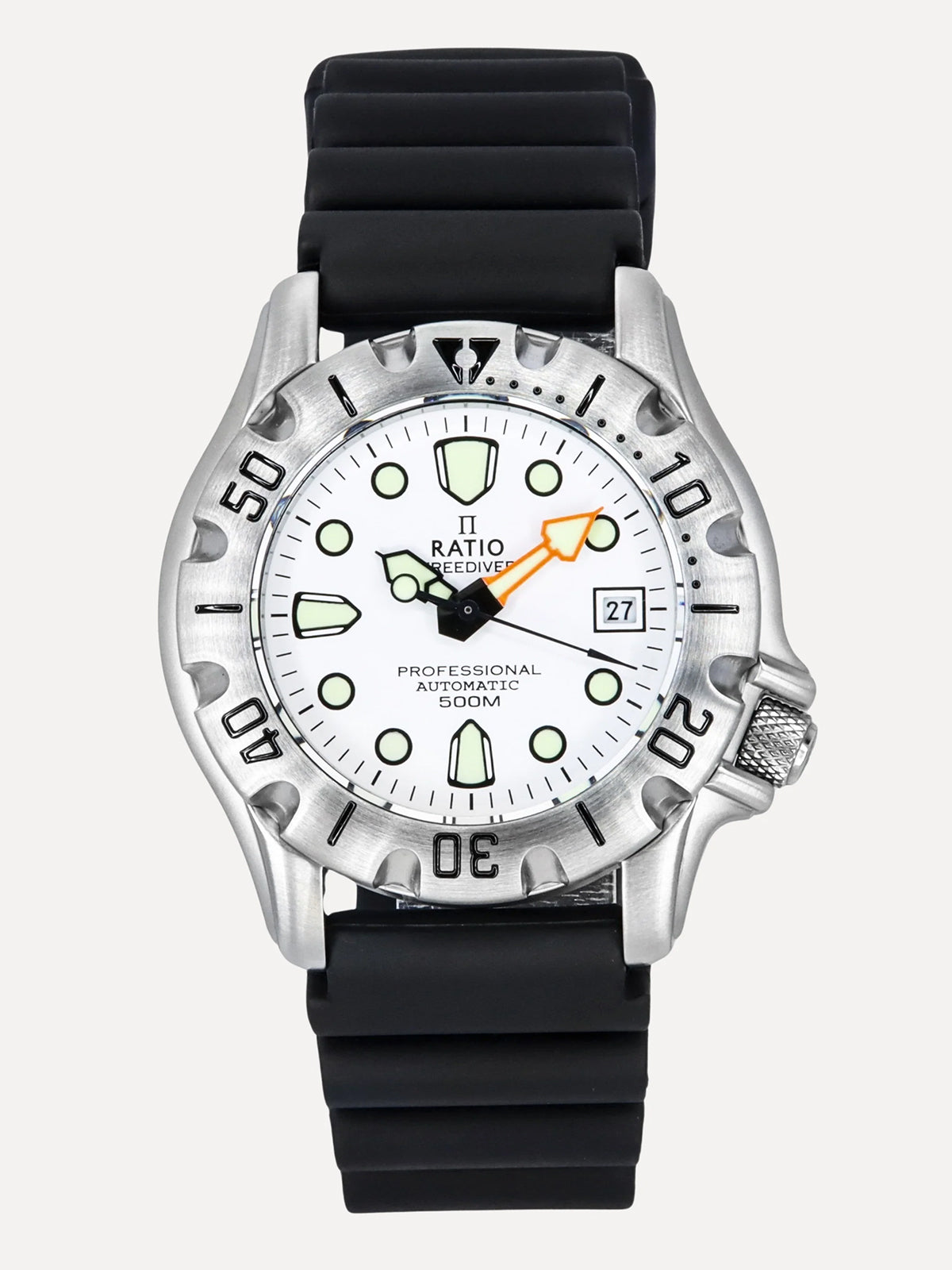Ratio FreeDiver Professional 500M Sapphire White Dial Automatic 32BJ202A-WHT Men's Watch - Ratiowatches