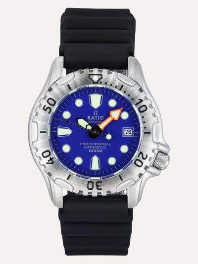 Ratio FreeDiver Professional 500M Sapphire Blue Dial Automatic 32GS202A-BLU Men's Watch - Ratiowatches