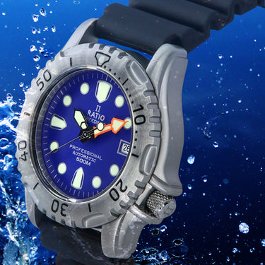 Ratio FreeDiver Professional 500M Sapphire Blue Dial Automatic 32GS202A-BLU Men's Watch - Ratiowatches