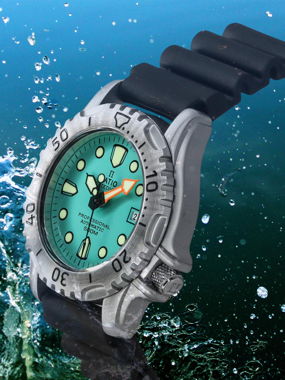 Ratio FreeDiver Professional 500M Sapphire Ice Blue Dial Automatic 32GS202A-IBLU Men's Watch - Ratiowatches