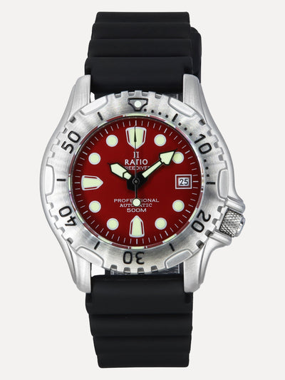 Ratio FreeDiver Professional 500M Sapphire Red Dial Automatic 32GS202A-RED Men's Watch - Ratiowatches
