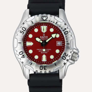 Ratio FreeDiver Professional 500M Sapphire Red Dial Automatic 32GS202A-RED Men's Watch - Ratiowatches