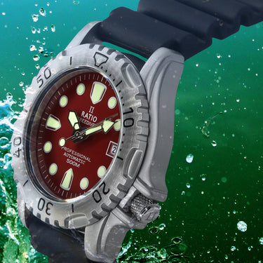 Ratio FreeDiver Professional 500M Sapphire Red Dial Automatic 32GS202A-RED Men's Watch - Ratiowatches