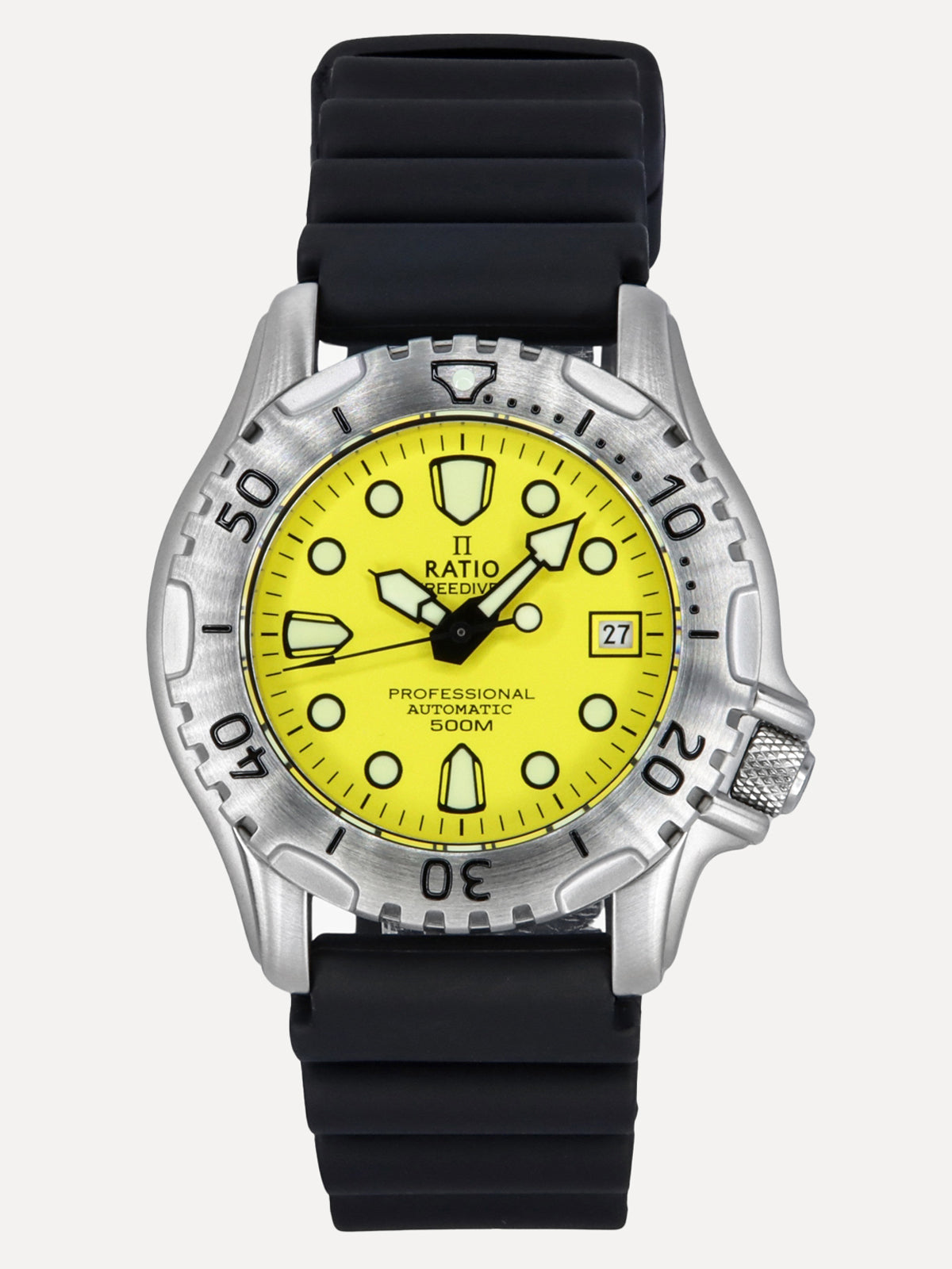 Ratio FreeDiver Professional 500M Sapphire Yellow Dial Automatic 32GS202A-YLW Men's Watch - Ratiowatches