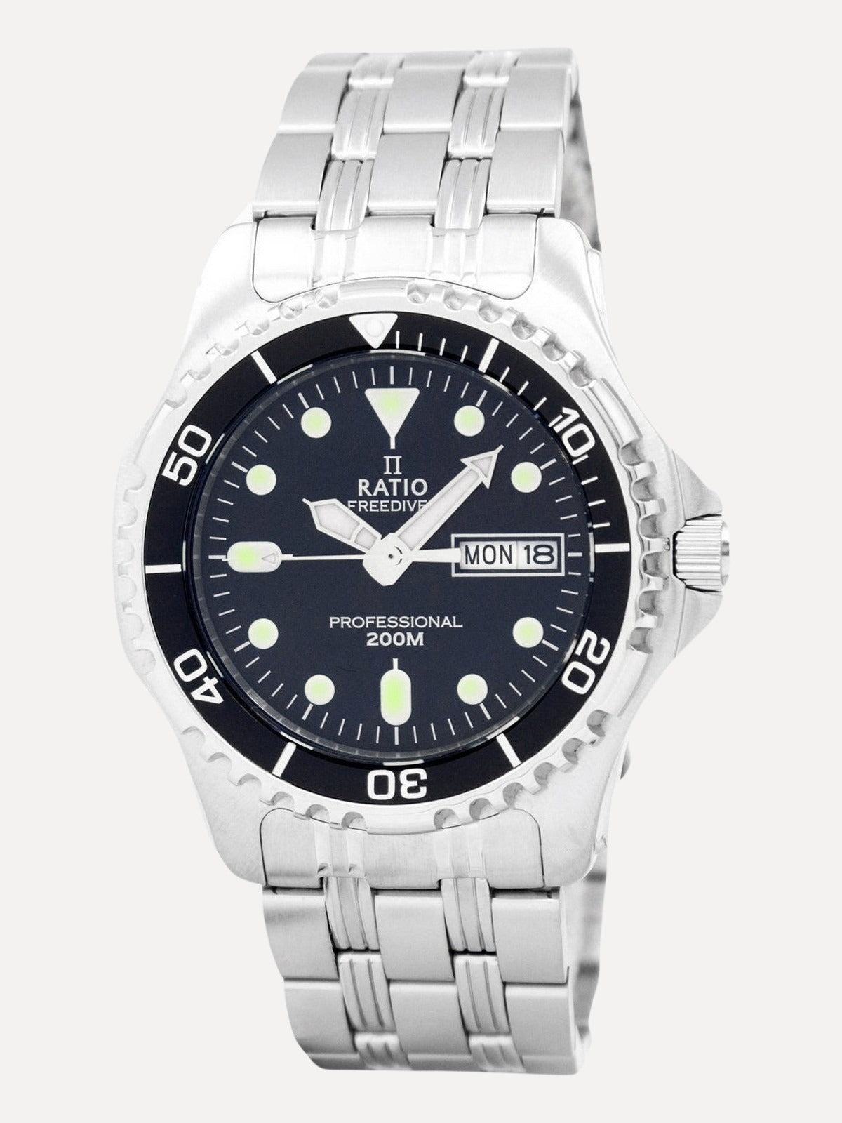 Ratio Free Diver Professional 200M Sapphire Quartz 36JL140 Mens Watch